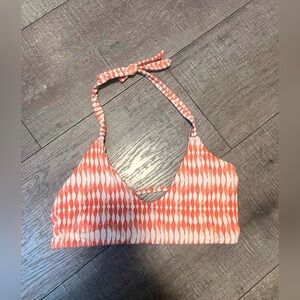 Midori Bikini Orange White Print Swimsuit Top Size XL $72